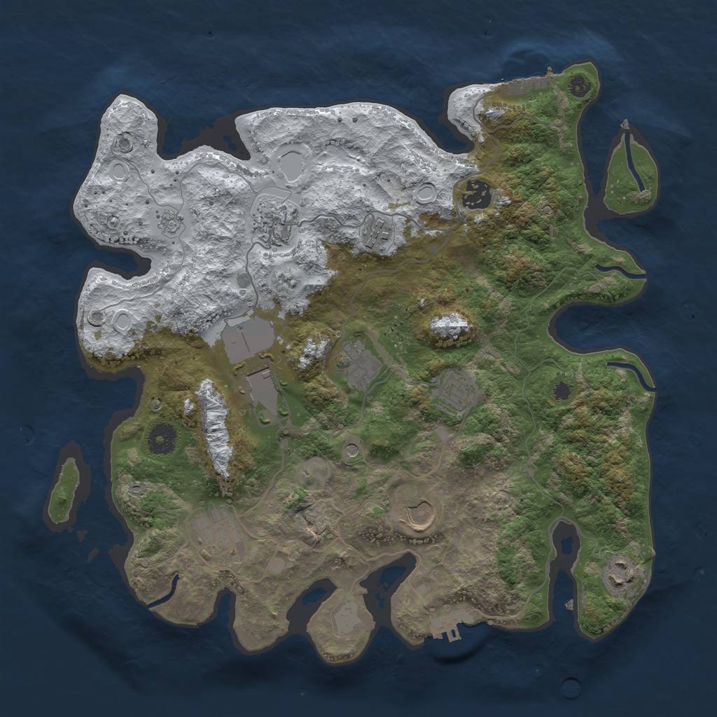 Rust Map: Procedural Map, Size: 3560, Seed: 4757714, 18 Monuments