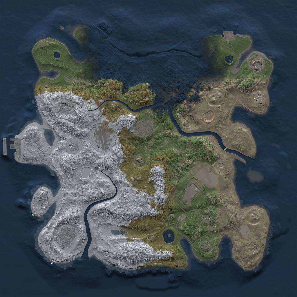 Rust Map: Procedural Map, Size: 3560, Seed: 3554881, 14 Monuments