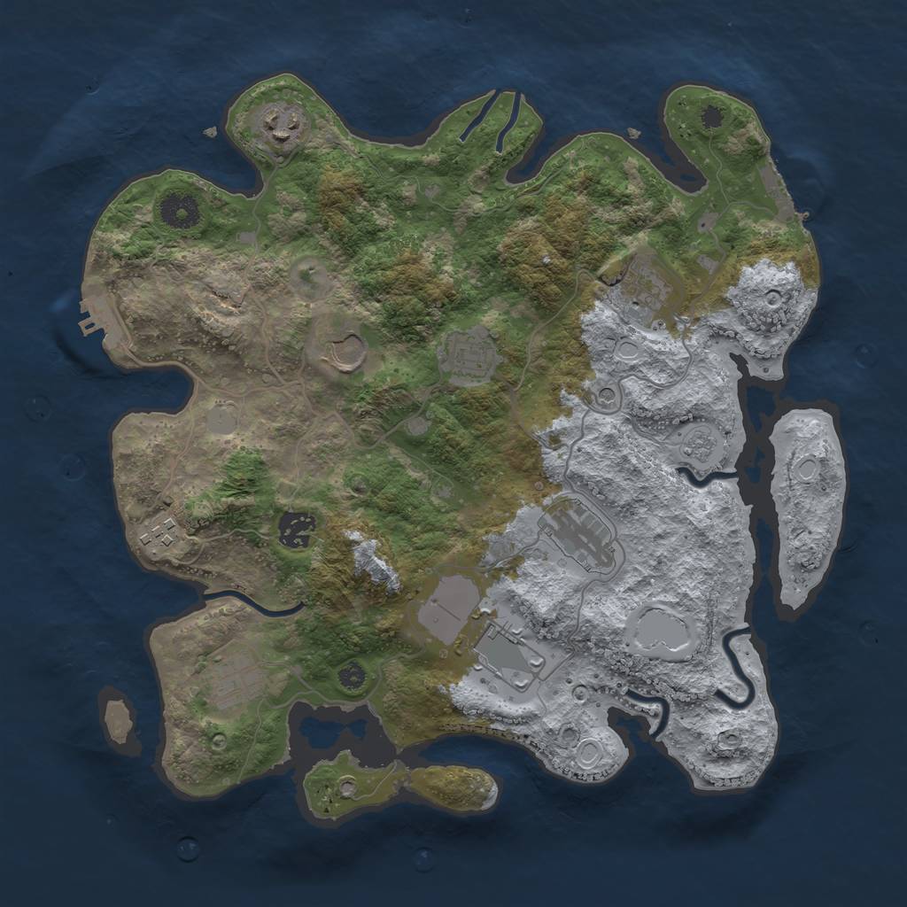 Rust Map: Procedural Map, Size: 3560, Seed: 1650984, 18 Monuments