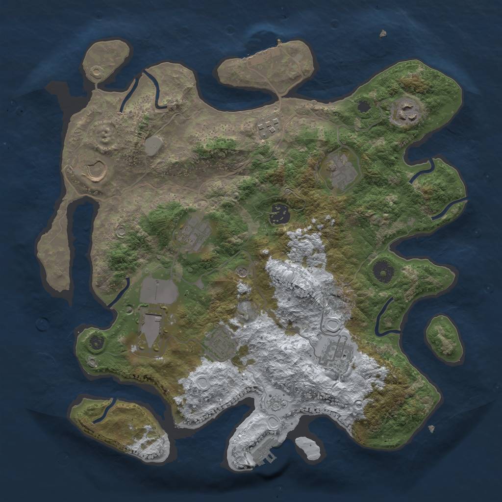 Rust Map: Procedural Map, Size: 3560, Seed: 3147847, 18 Monuments