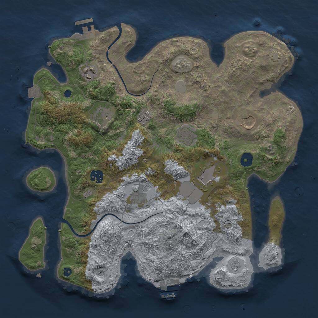 Rust Map: Procedural Map, Size: 3560, Seed: 4545144, 14 Monuments