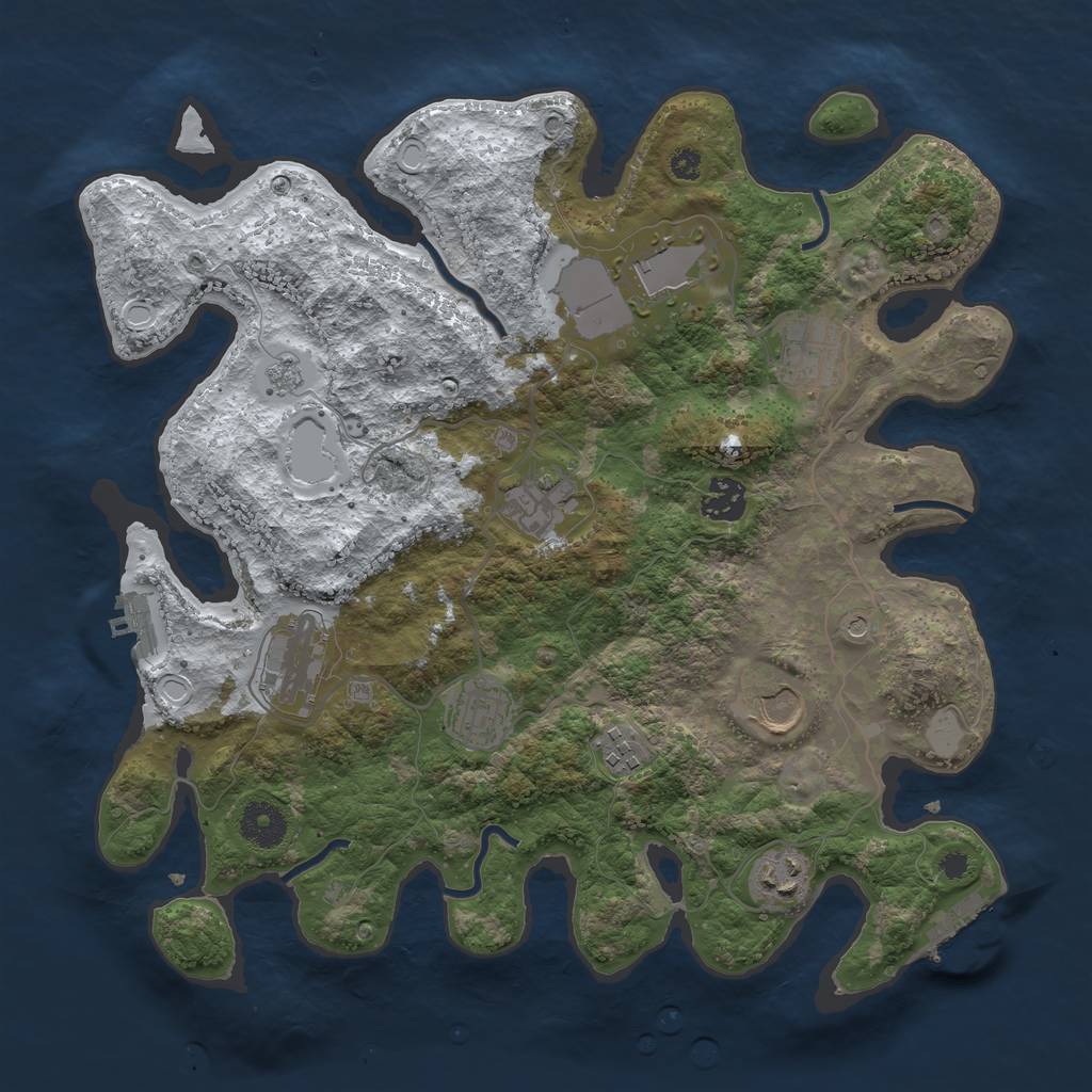 Rust Map: Procedural Map, Size: 3560, Seed: 4571680, 18 Monuments