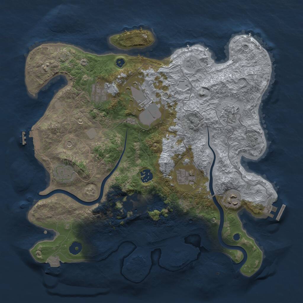 Rust Map: Procedural Map, Size: 3560, Seed: 2174126, 15 Monuments