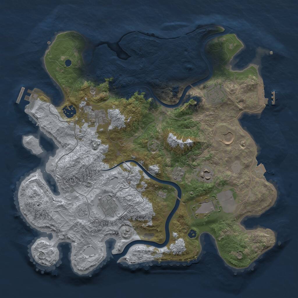 Rust Map: Procedural Map, Size: 3560, Seed: 1299885, 14 Monuments