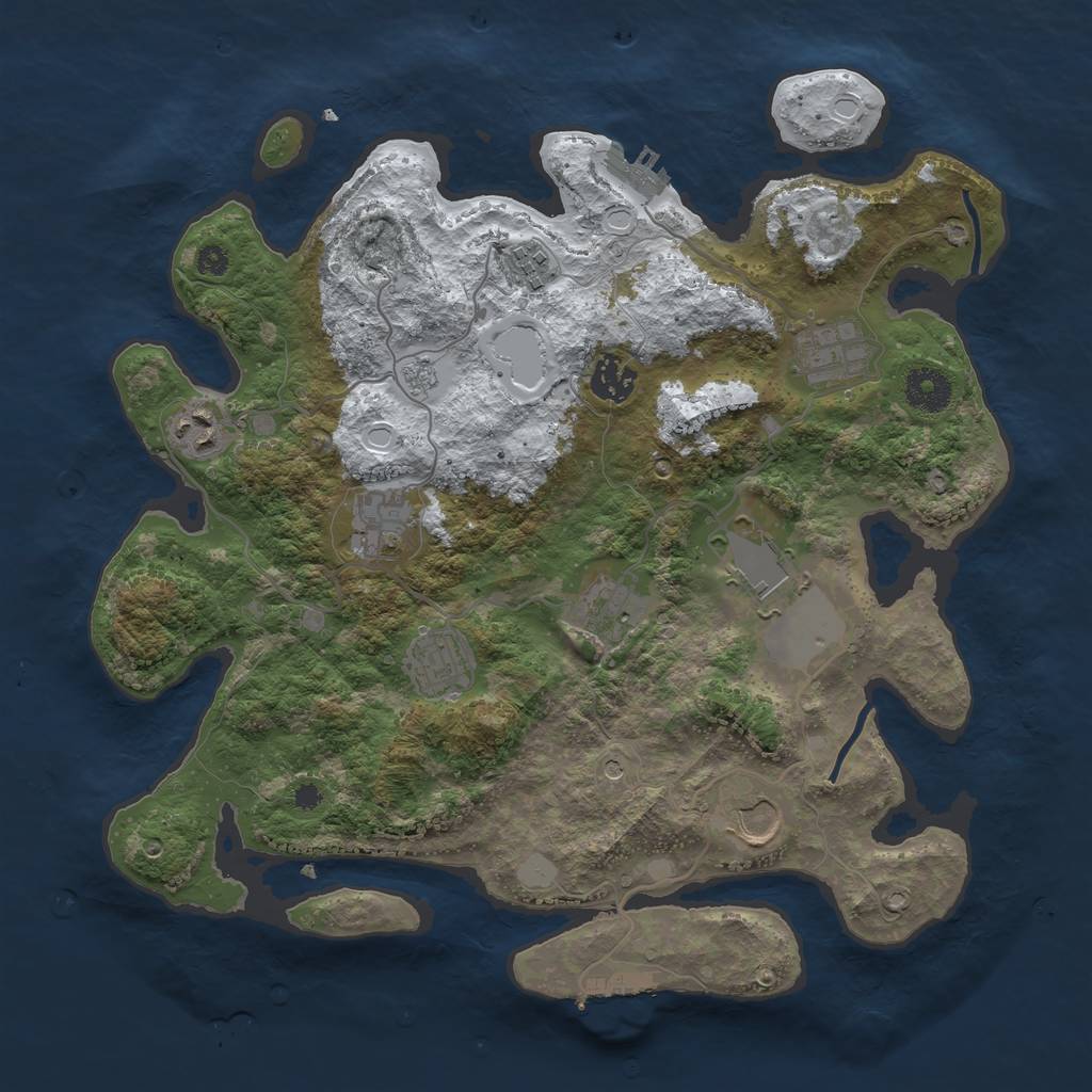 Rust Map: Procedural Map, Size: 3560, Seed: 6260051, 18 Monuments