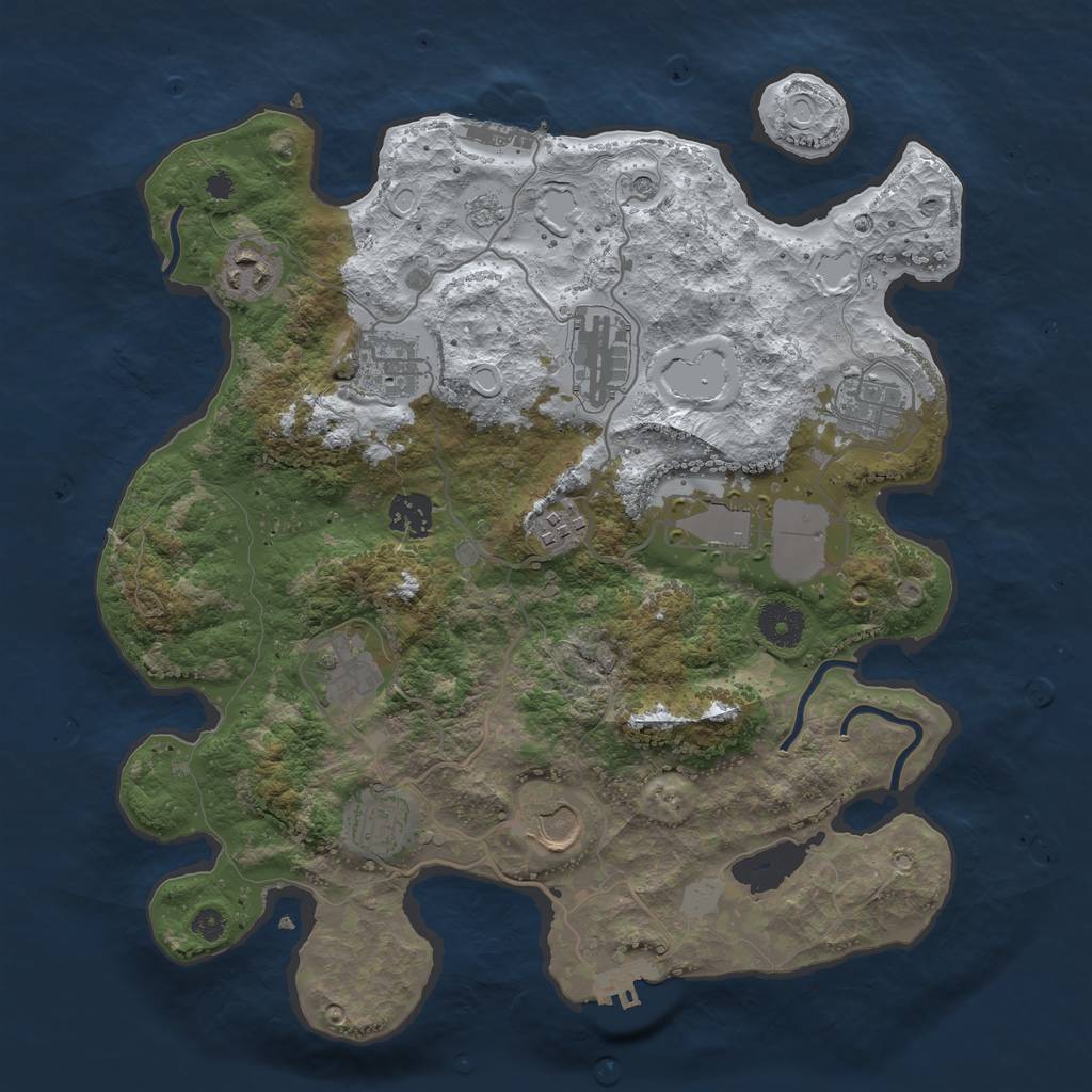 Rust Map: Procedural Map, Size: 3560, Seed: 3144458, 19 Monuments