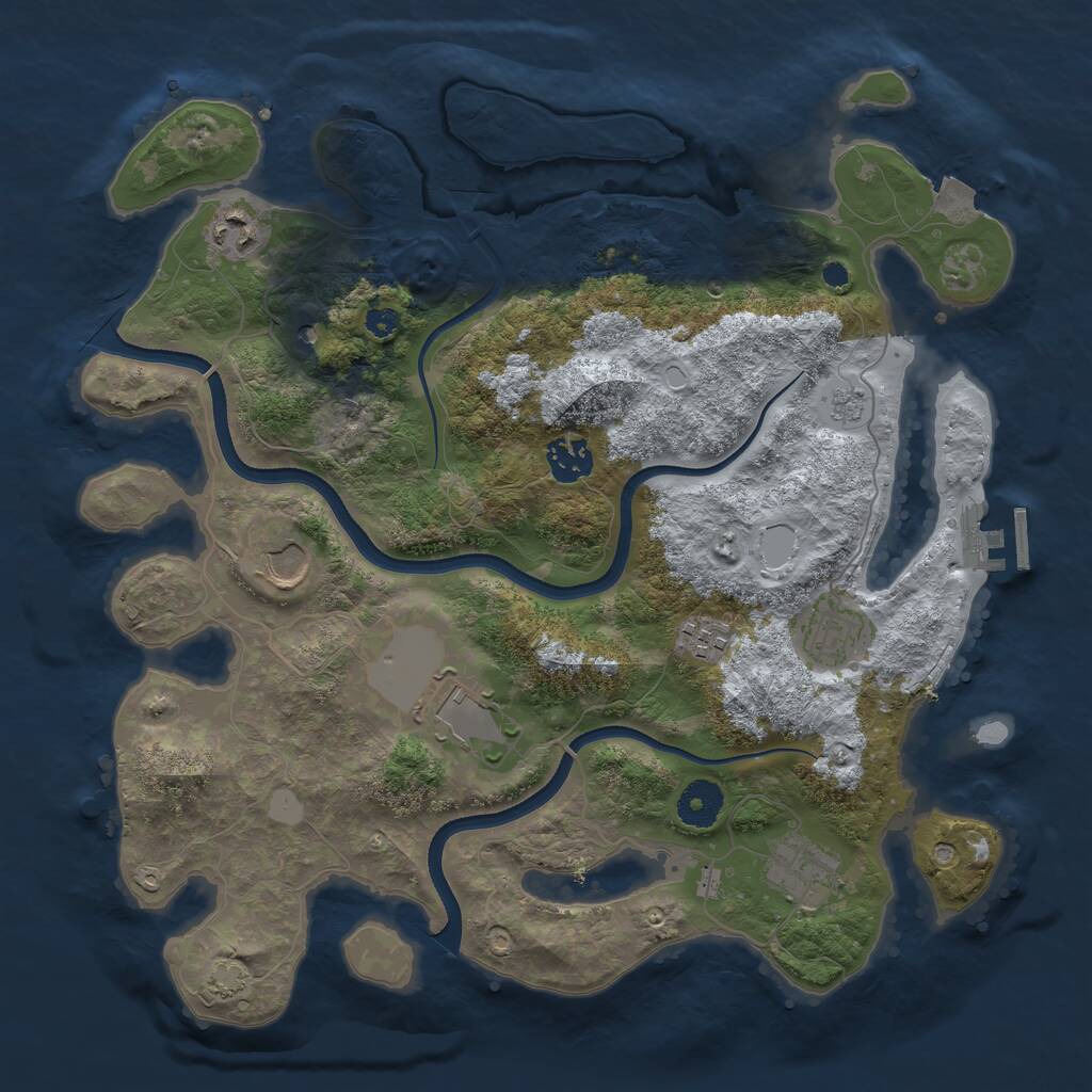 Rust Map: Procedural Map, Size: 3560, Seed: 5828921, 12 Monuments