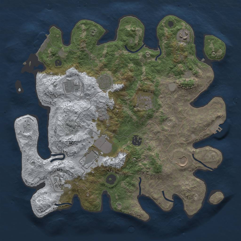 Rust Map: Procedural Map, Size: 3560, Seed: 1764807, 18 Monuments