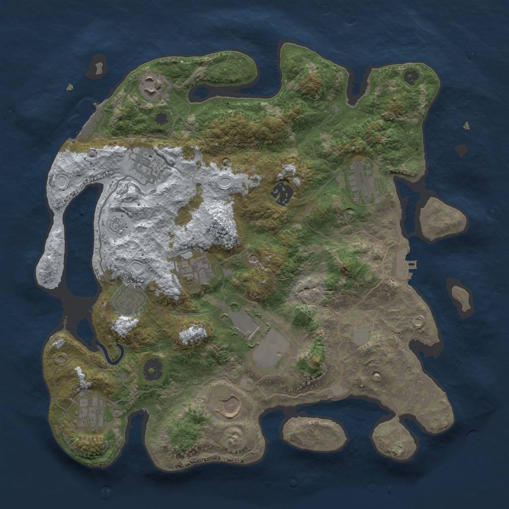 Rust Map: Procedural Map, Size: 3560, Seed: 5380860, 18 Monuments