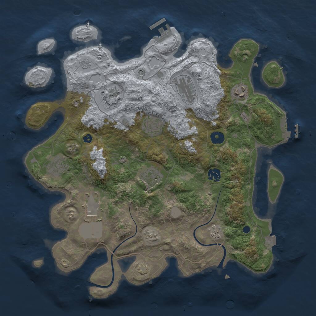 Rust Map: Procedural Map, Size: 3560, Seed: 2614024, 15 Monuments