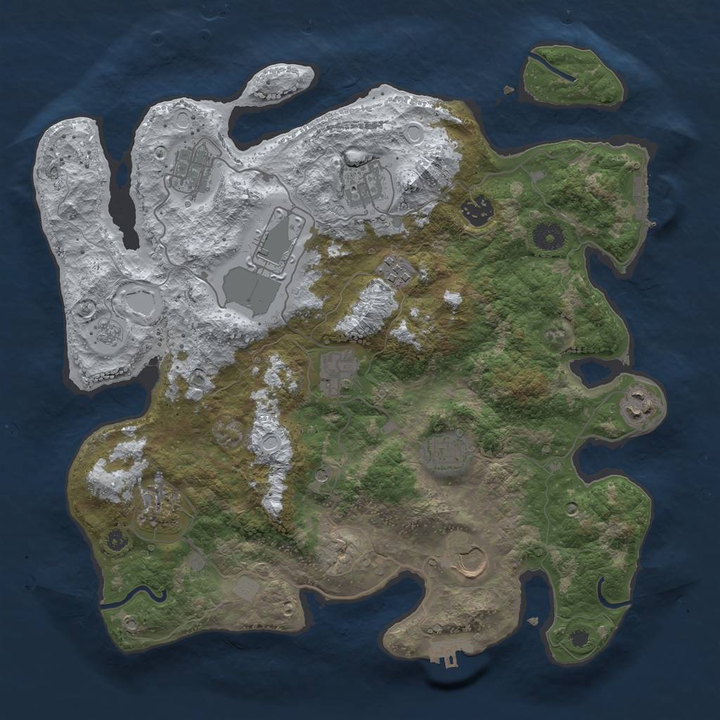 Rust Map: Procedural Map, Size: 3560, Seed: 3493953, 19 Monuments