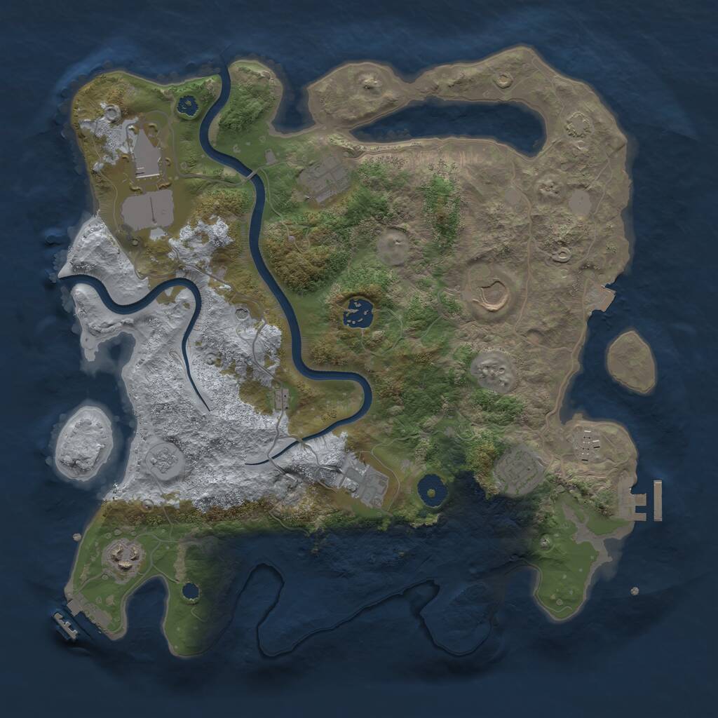 Rust Map: Procedural Map, Size: 3560, Seed: 5879744, 14 Monuments