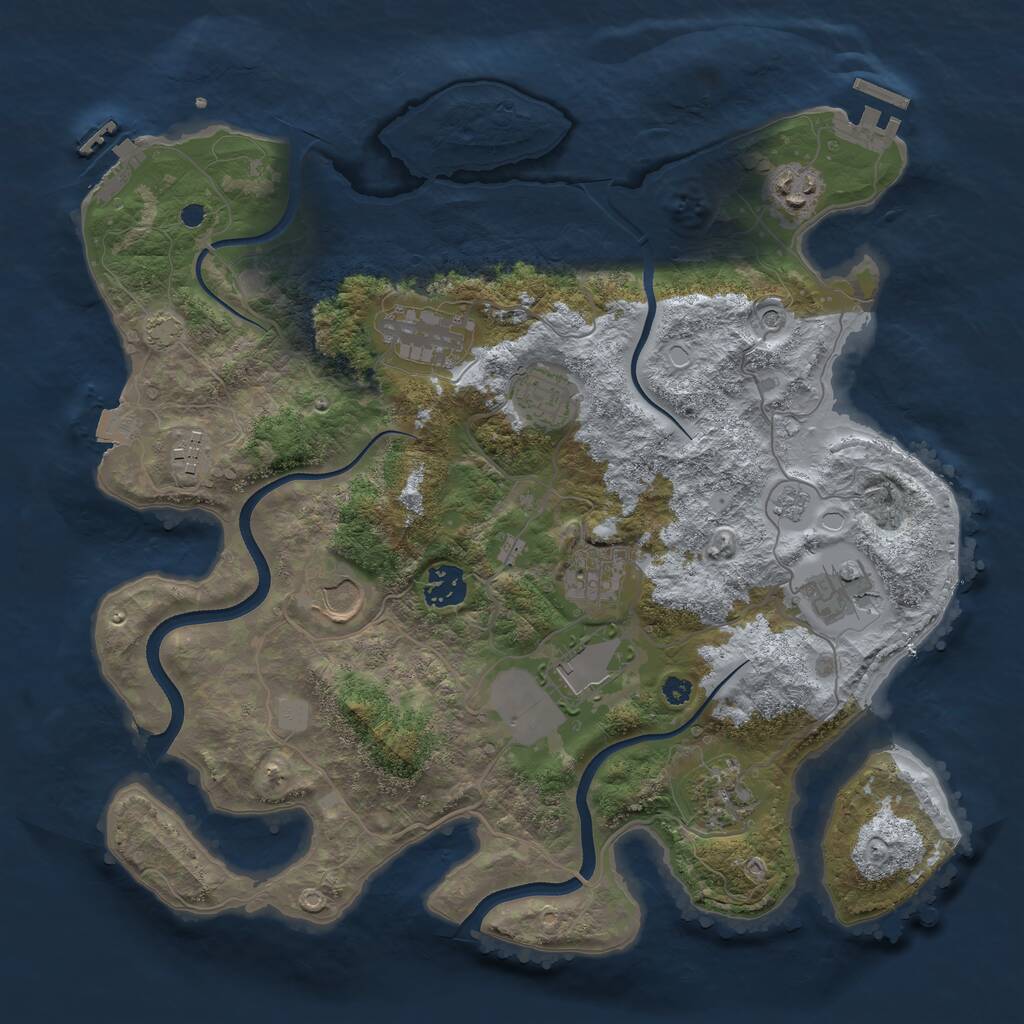 Rust Map: Procedural Map, Size: 3560, Seed: 3298529, 16 Monuments