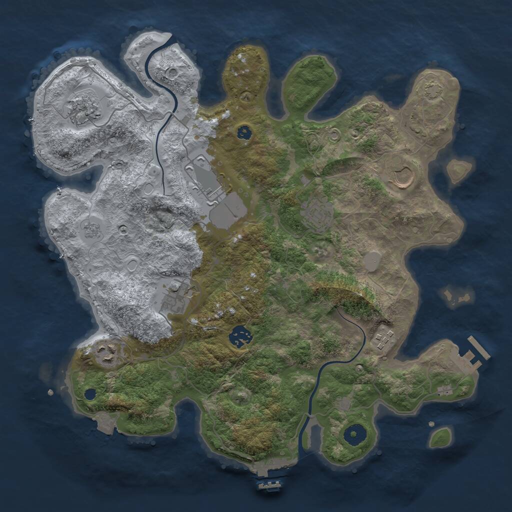 Rust Map: Procedural Map, Size: 3560, Seed: 5129238, 13 Monuments