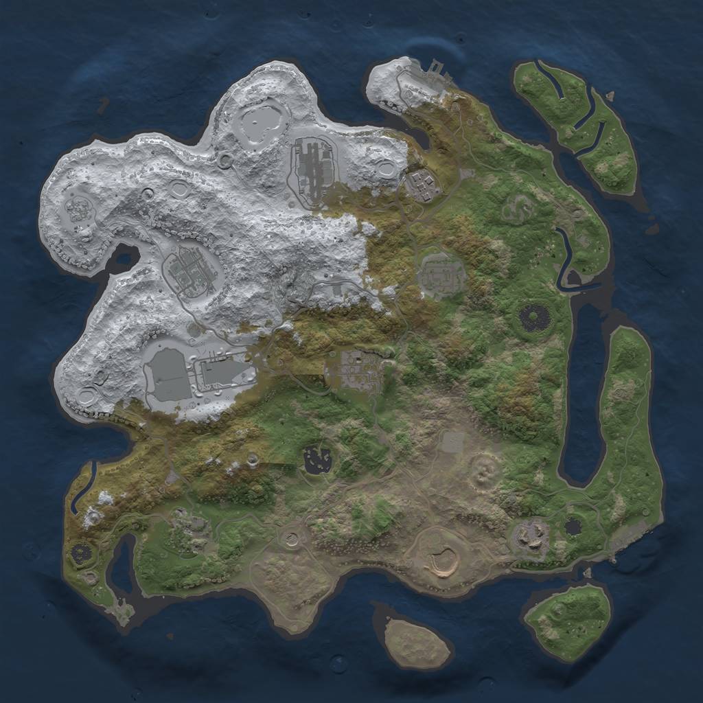 Rust Map: Procedural Map, Size: 3560, Seed: 1263929, 19 Monuments