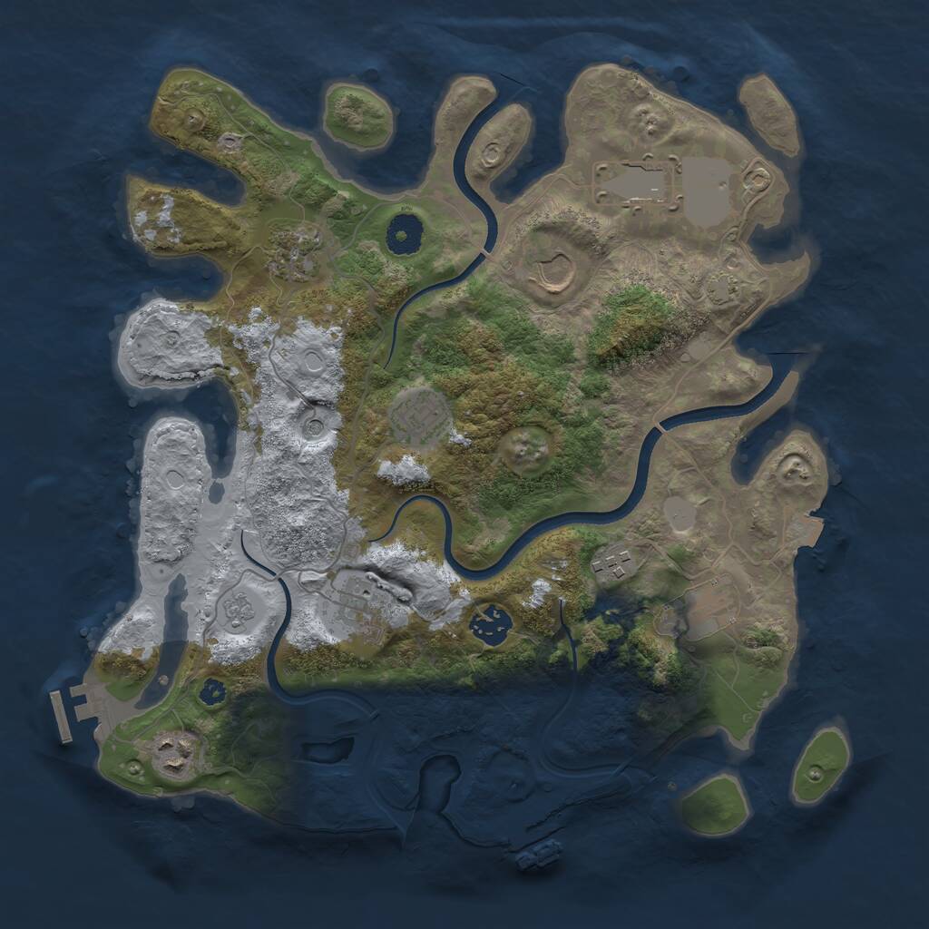 Rust Map: Procedural Map, Size: 3560, Seed: 5485739, 15 Monuments