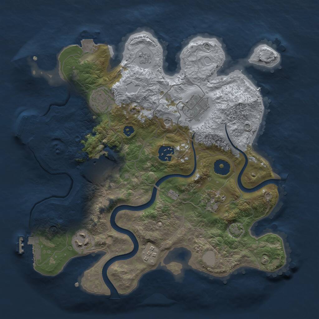 Rust Map: Procedural Map, Size: 3000, Seed: 432765, 13 Monuments