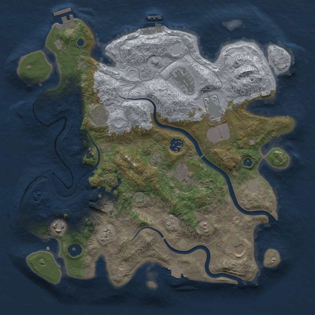 Rust Map: Procedural Map, Size: 3560, Seed: 4389256, 15 Monuments