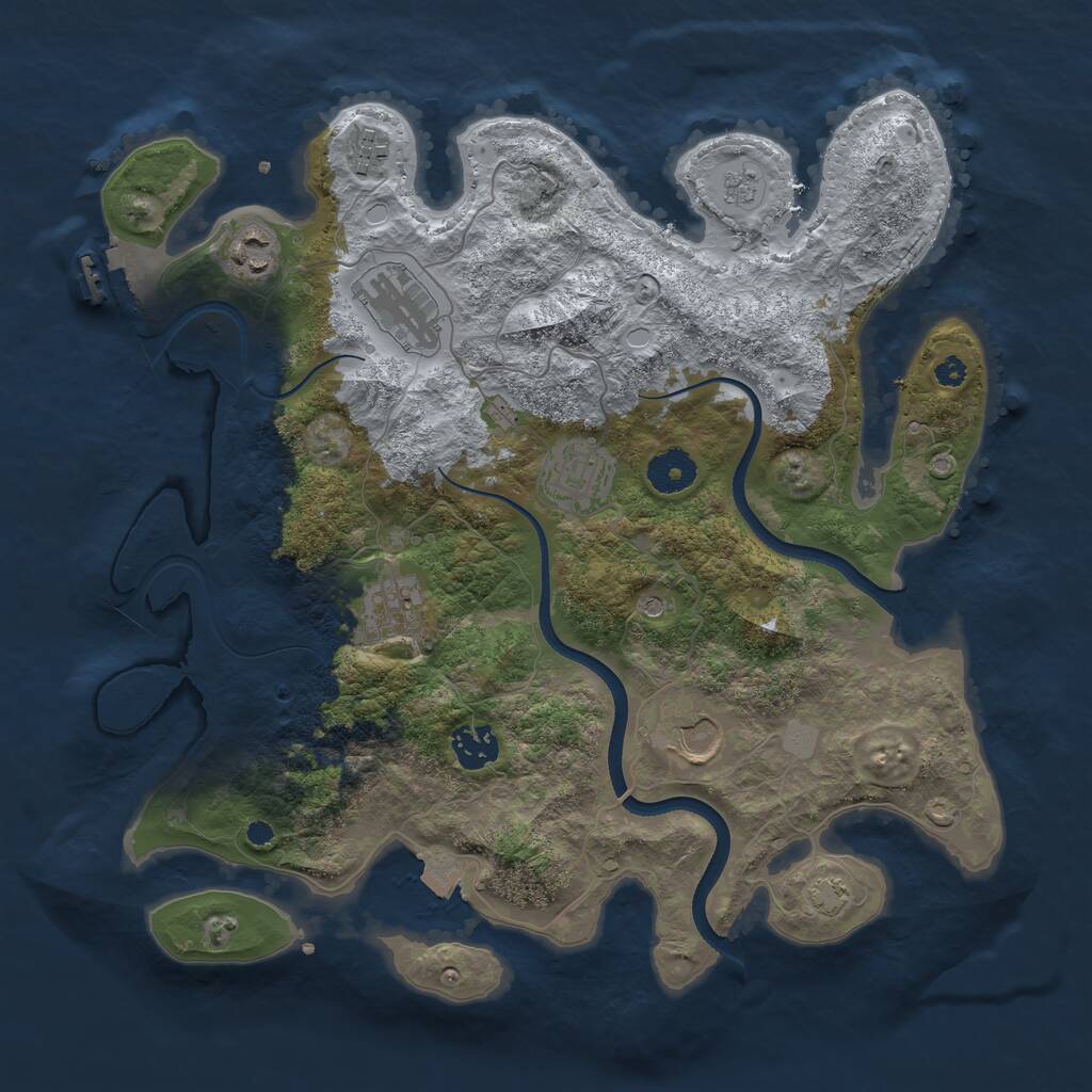 Rust Map: Procedural Map, Size: 3560, Seed: 5967662, 12 Monuments