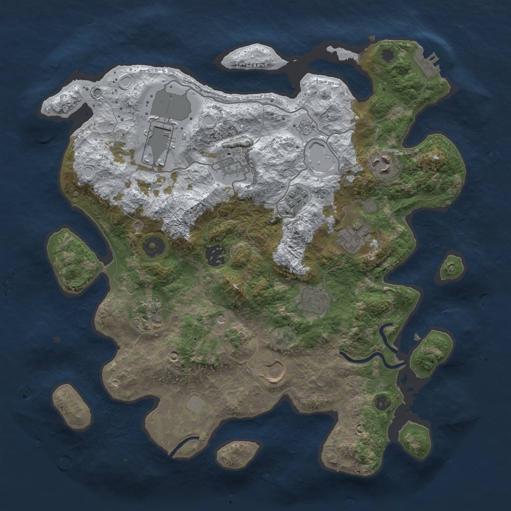 Rust Map: Procedural Map, Size: 3560, Seed: 1172623, 17 Monuments