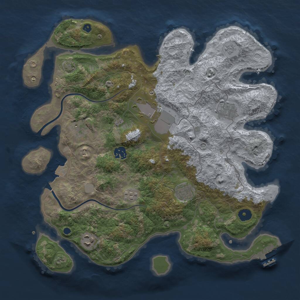 Rust Map: Procedural Map, Size: 3560, Seed: 1880676, 12 Monuments