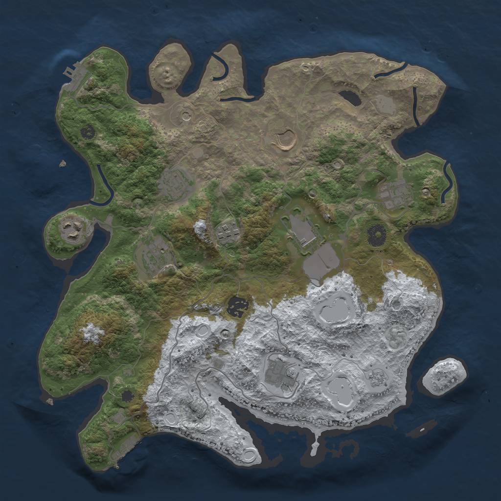 Rust Map: Procedural Map, Size: 3560, Seed: 193668, 18 Monuments