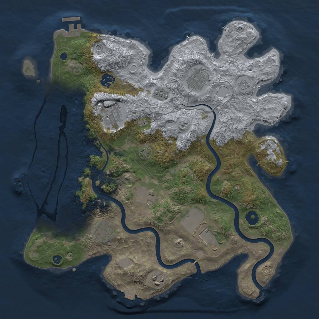 Rust Map: Procedural Map, Size: 3560, Seed: 2076925, 14 Monuments