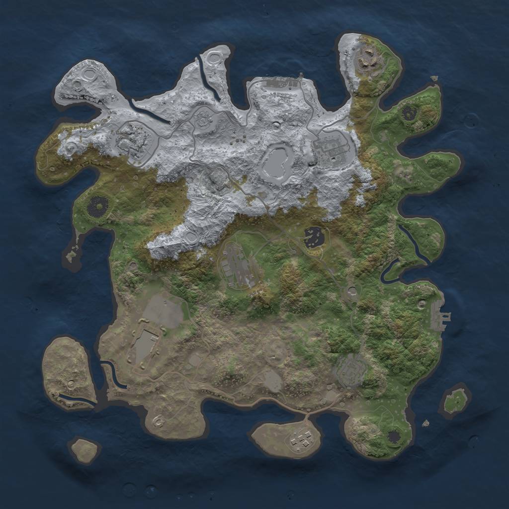 Rust Map: Procedural Map, Size: 3560, Seed: 47461, 15 Monuments