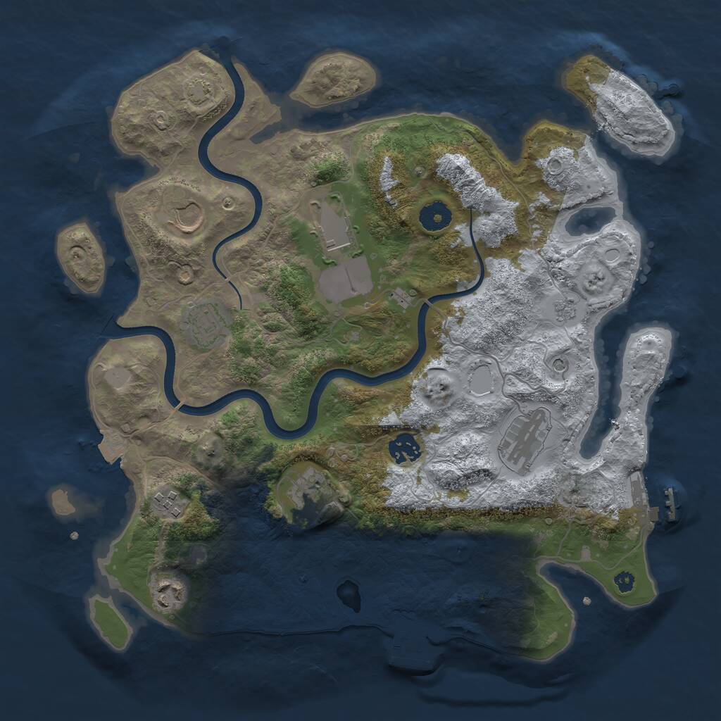 Rust Map: Procedural Map, Size: 3560, Seed: 2772621, 14 Monuments