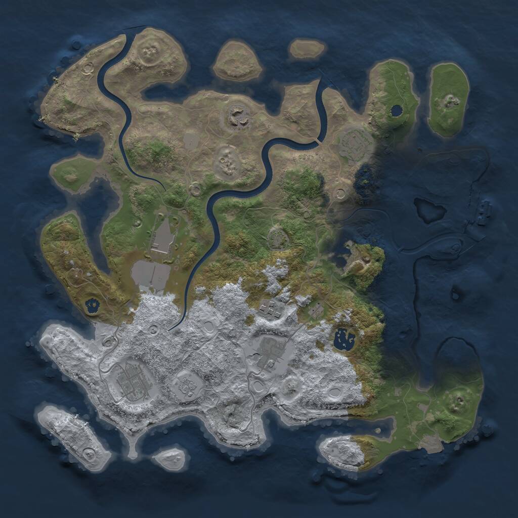 Rust Map: Procedural Map, Size: 3560, Seed: 429657, 13 Monuments