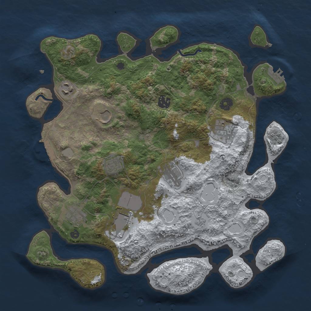 Rust Map: Procedural Map, Size: 3560, Seed: 5642381, 17 Monuments