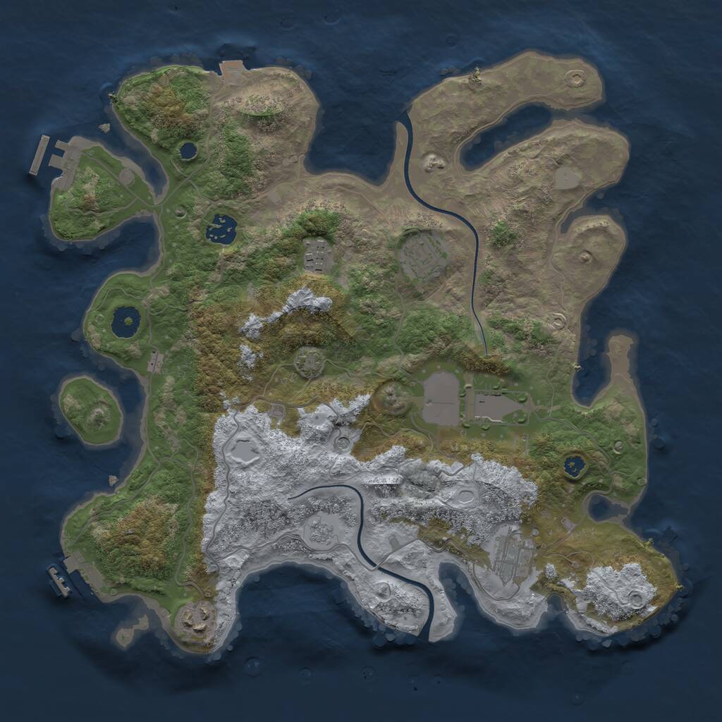 Rust Map: Procedural Map, Size: 3560, Seed: 2475862, 12 Monuments