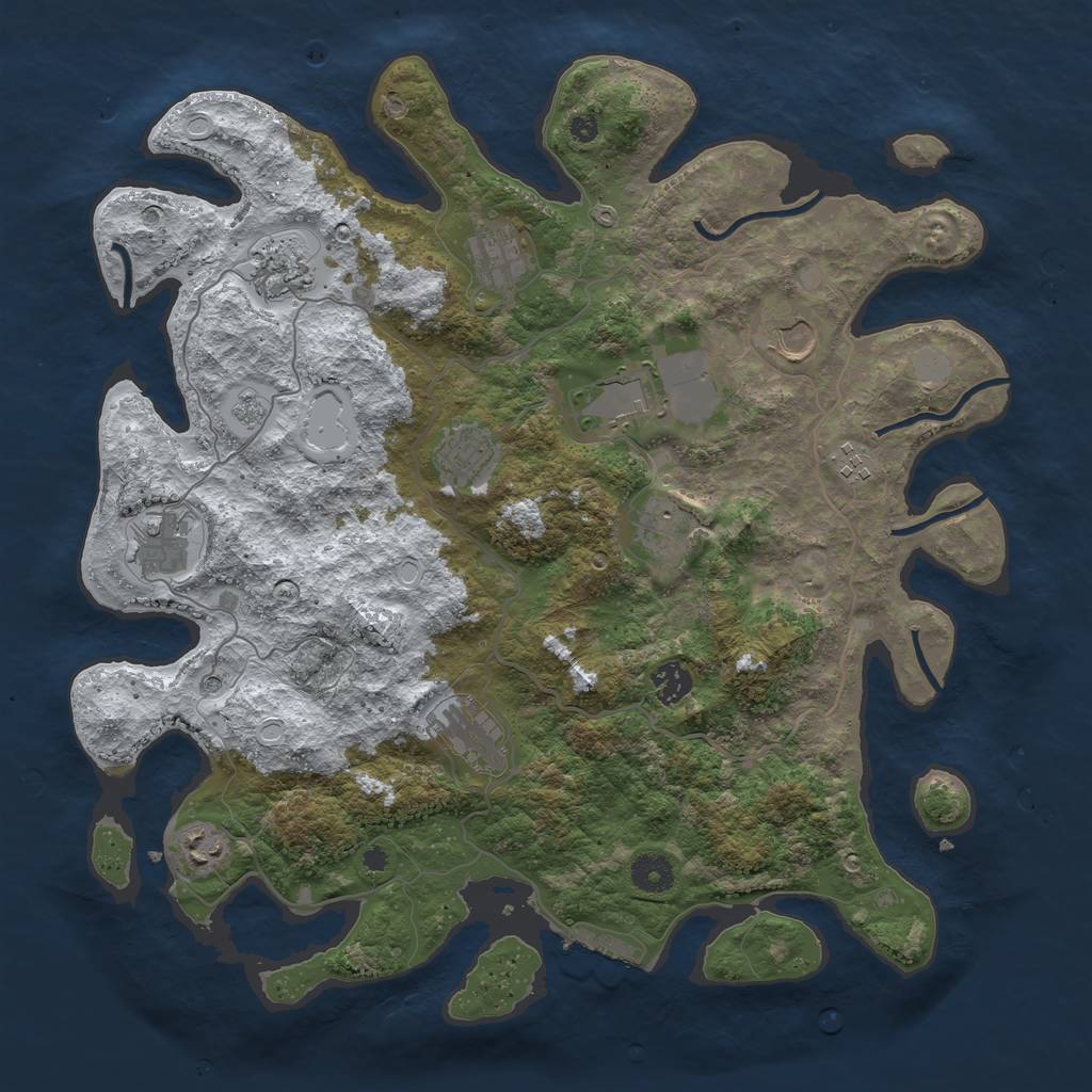 Rust Map: Procedural Map, Size: 4000, Seed: 2010854857, 19 Monuments