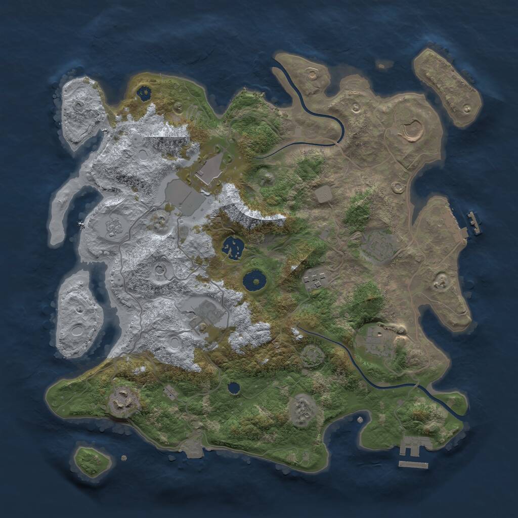 Rust Map: Procedural Map, Size: 3560, Seed: 3641133, 14 Monuments