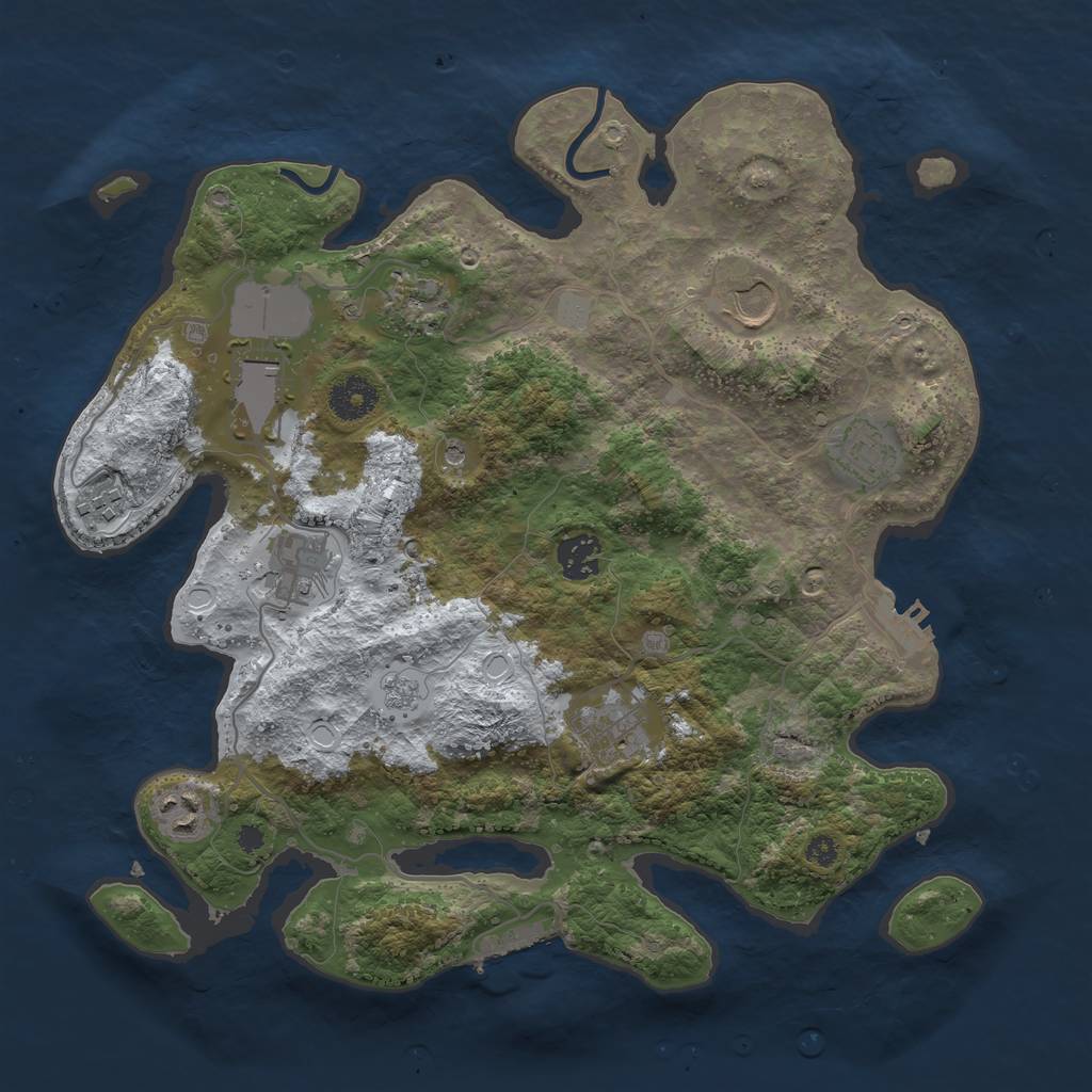 Rust Map: Procedural Map, Size: 3560, Seed: 4279219, 18 Monuments