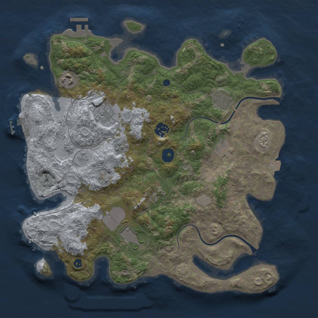 Rust Map: Procedural Map, Size: 3560, Seed: 1181180, 14 Monuments