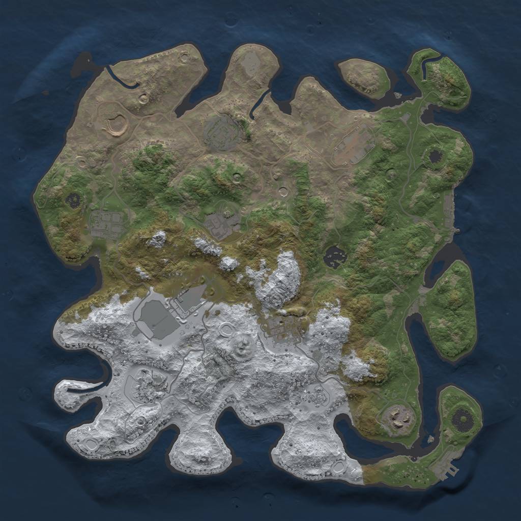 Rust Map: Procedural Map, Size: 3560, Seed: 3890715, 19 Monuments