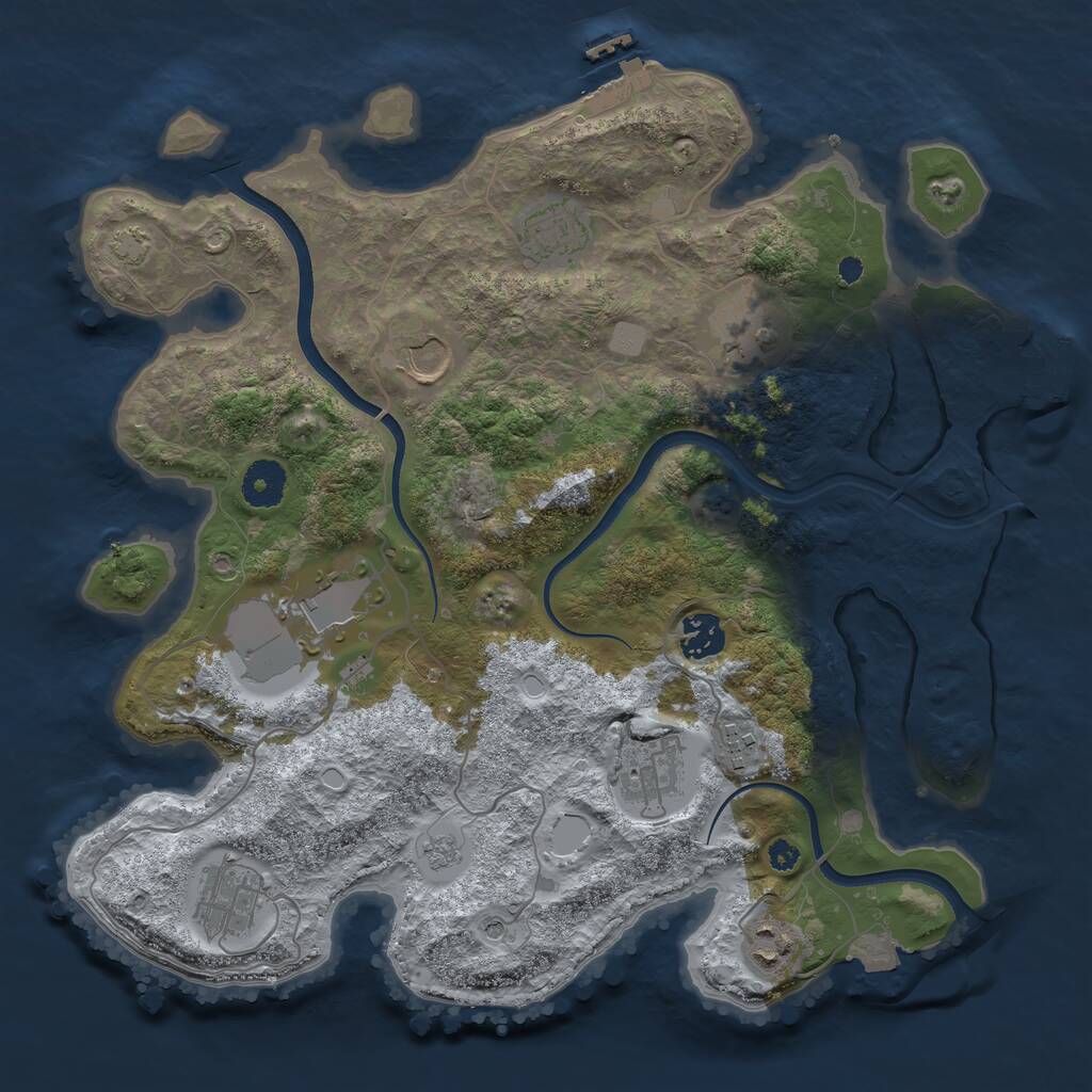 Rust Map: Procedural Map, Size: 3560, Seed: 1683945, 15 Monuments
