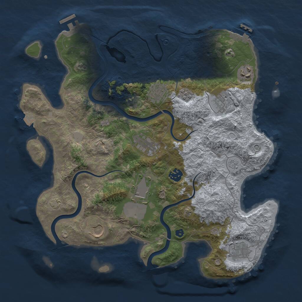 Rust Map: Procedural Map, Size: 3560, Seed: 5555276, 15 Monuments
