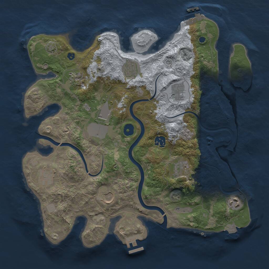 Rust Map: Procedural Map, Size: 3560, Seed: 5599139, 15 Monuments