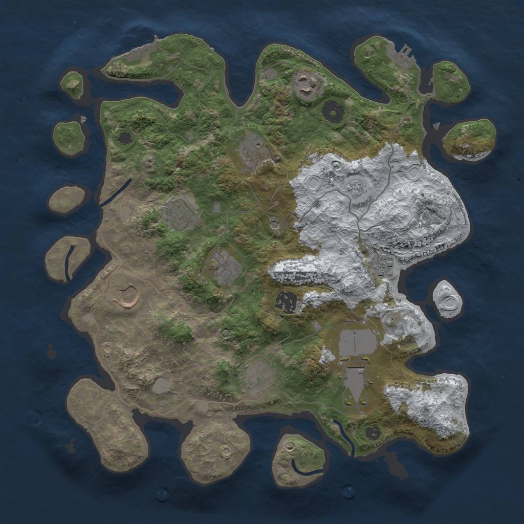 Rust Map: Procedural Map, Size: 3560, Seed: 1327138, 18 Monuments