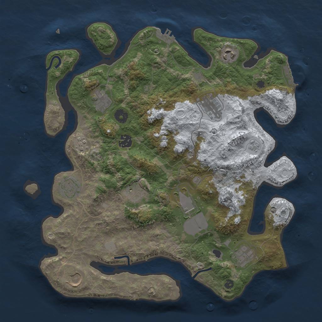 Rust Map: Procedural Map, Size: 3560, Seed: 5605077, 19 Monuments