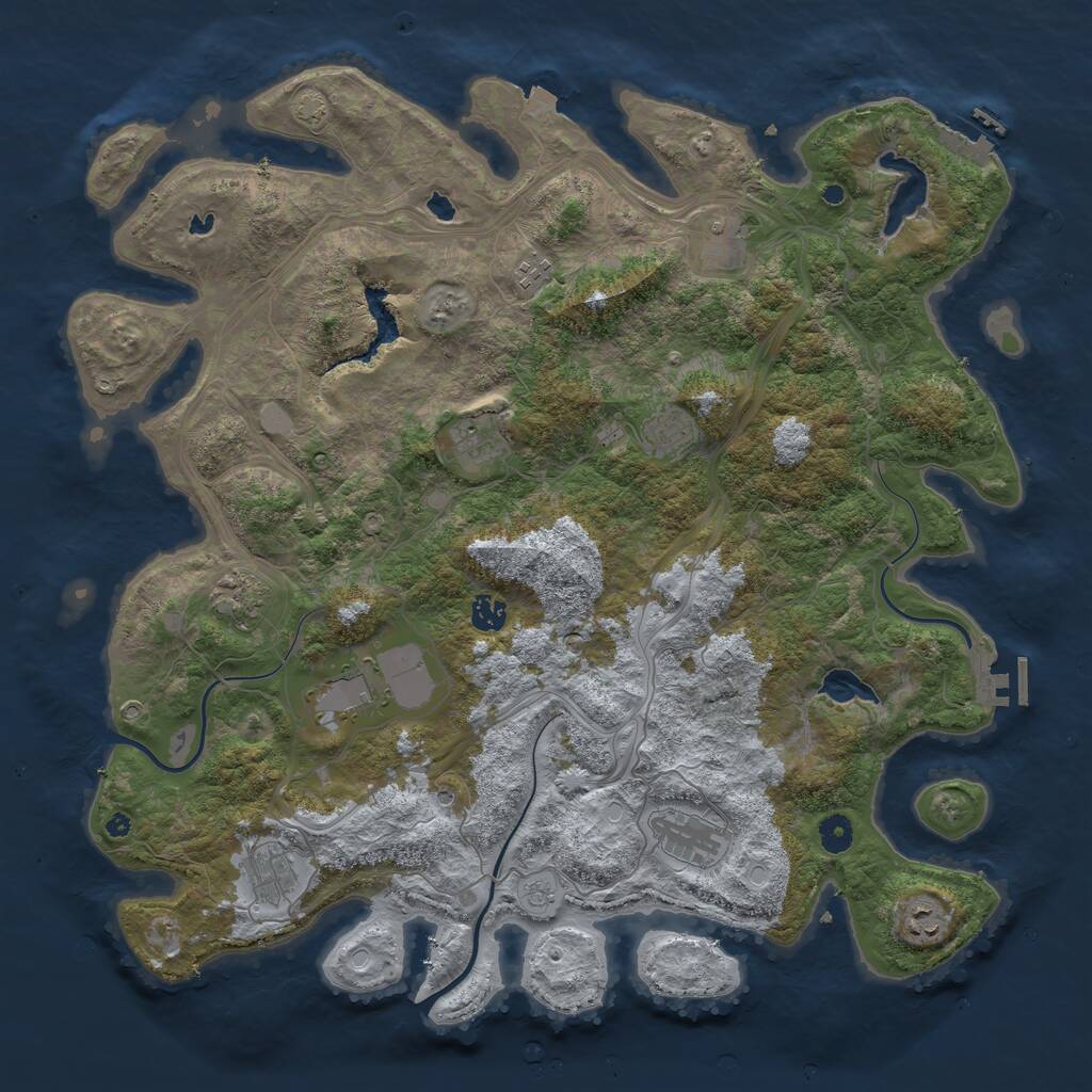 Rust Map: Procedural Map, Size: 4500, Seed: 453683543, 16 Monuments