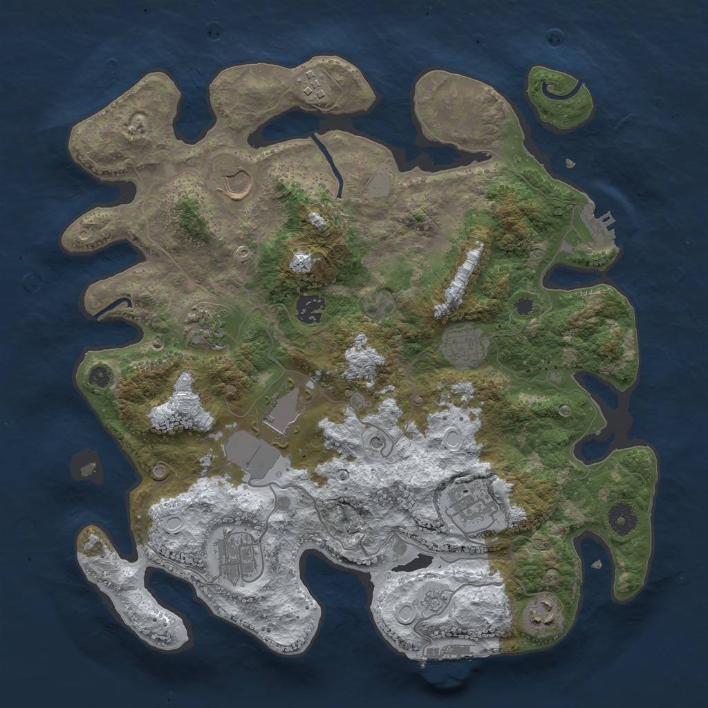 Rust Map: Procedural Map, Size: 3560, Seed: 5569168, 18 Monuments