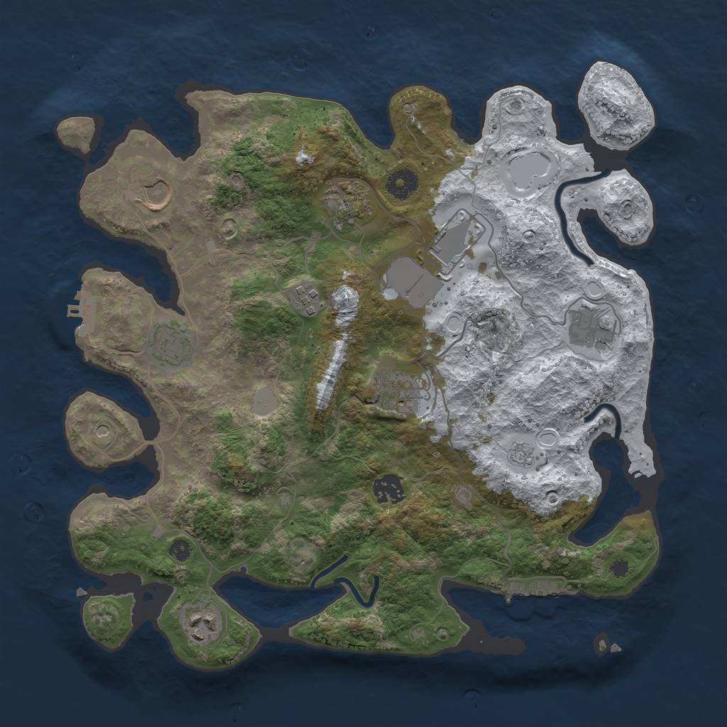 Rust Map: Procedural Map, Size: 3560, Seed: 1359938, 18 Monuments