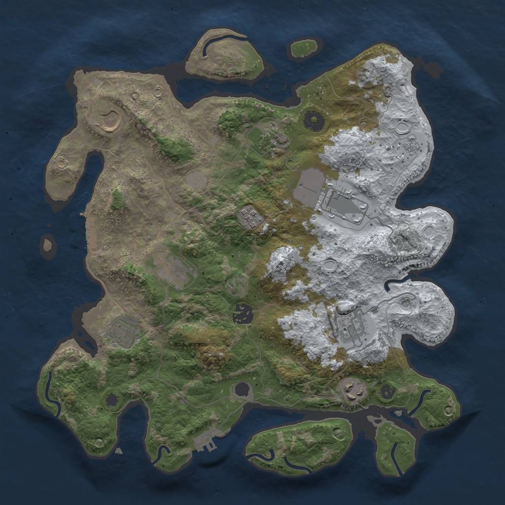 Rust Map: Procedural Map, Size: 3560, Seed: 5089751, 18 Monuments