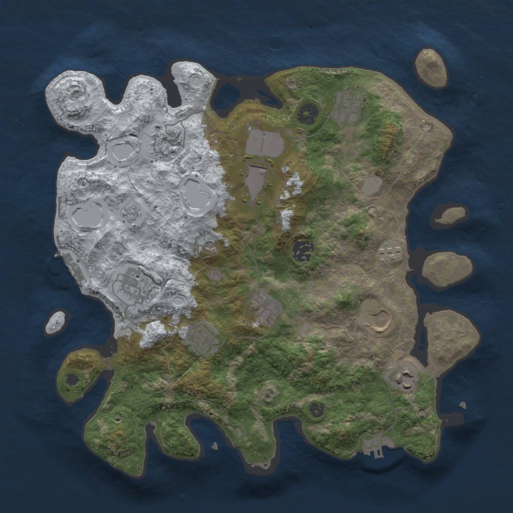 Rust Map: Procedural Map, Size: 3560, Seed: 4601547, 19 Monuments