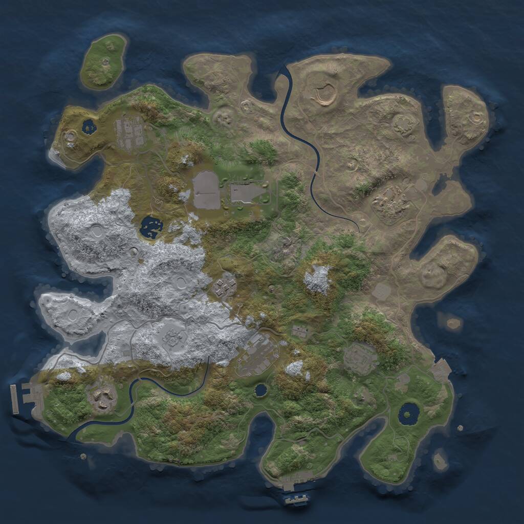 Rust Map: Procedural Map, Size: 3560, Seed: 3570827, 14 Monuments