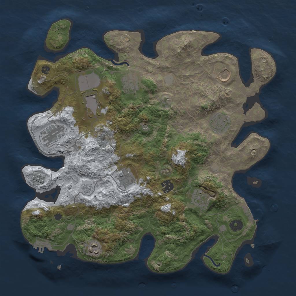 Rust Map: Procedural Map, Size: 3560, Seed: 3570827, 19 Monuments