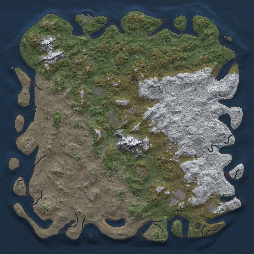 Rust Map: Procedural Map, Size: 6000, Seed: 42069420, 20 Monuments